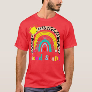 Camiseta Professor Leopard Rainbow Head Start Teacher