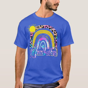 Camiseta Professor Leopard Rainbow Head Start Teacher