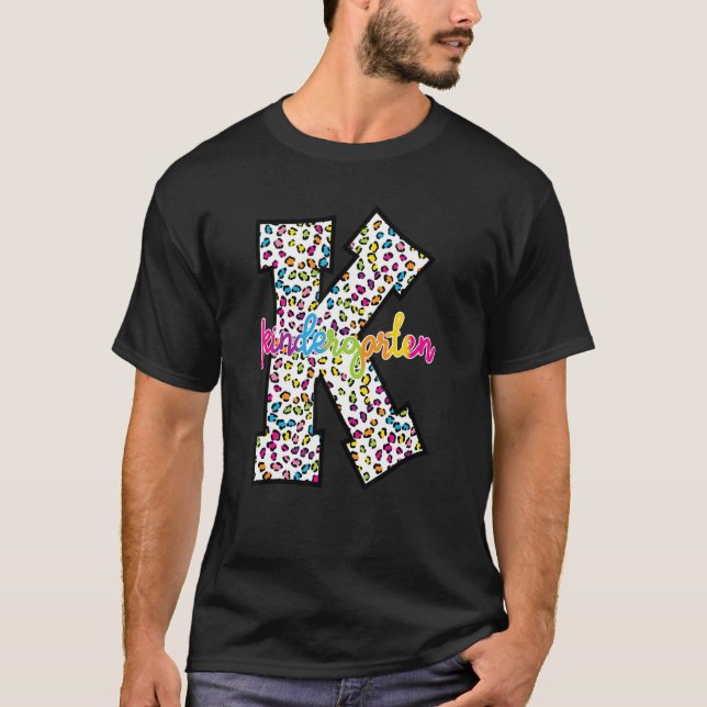 Camiseta Professor Leopard Tie Dye Kindergarten Estudante d (Frente)
