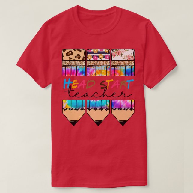 Camiseta Professor Leopard Tie Dye Pencil De Volta Para (Frente do Design)