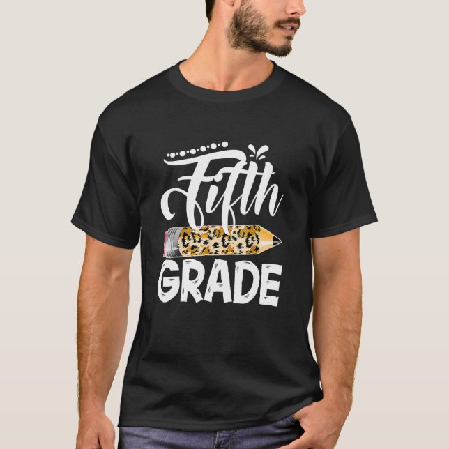 Camiseta Professor Leopardo 5 5º ano de volta à escola (Frente)