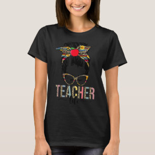 Camiseta Professor Life Leopard Imprime Mensagem Mensageira