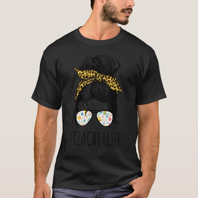 Camiseta Professor Life Messy Bun African Educate 1 (Frente)