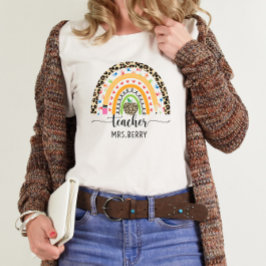 Camiseta Professor moderno do arco-íris adiciona seu nome