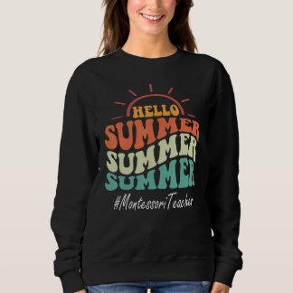 Camiseta Professor Montessori Groovy Último Dia de Aula Olá