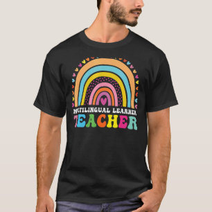 Camiseta Professor multilíngue Leopard Rainbow Multi