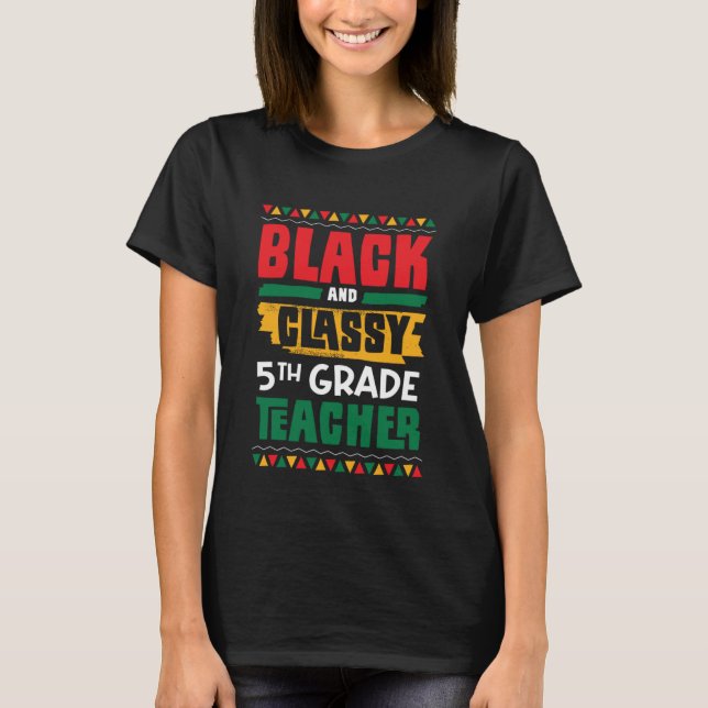 Camiseta Professor negro e clássico de 5 da classe História (Frente)