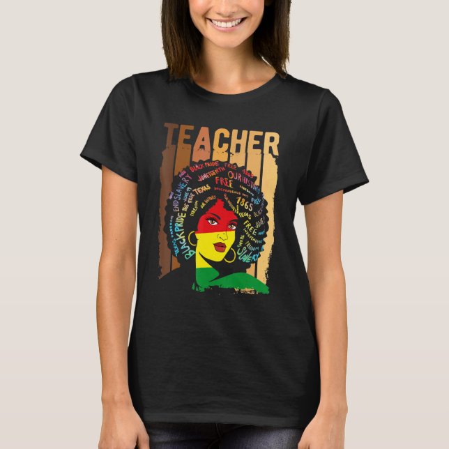 Camiseta Professor negro inteligente afro ama melanina afro (Frente)