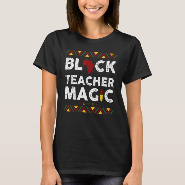 Camiseta Professor negro Magic Melanin African Pride Black  (Frente)