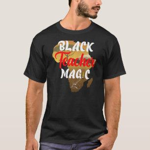 Camiseta Professor Negro Orgulho Mágico de Melanina Eu Sou 