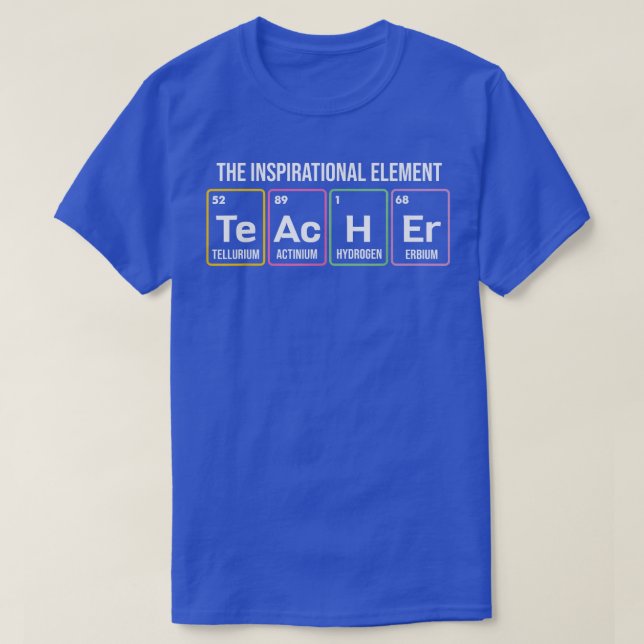 Camiseta Professor O Elemento Inspirador Trabalho Periódico (Frente do Design)