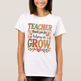 Camiseta Professor — Obrigado por nos Ajudar a Crescer