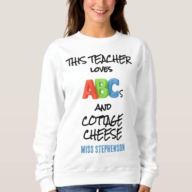 Camiseta Professor Personalizado ABCs E Queijo Cottage (Frente)