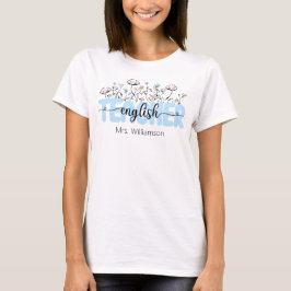 Camiseta Professor Personalizado de Inglês Whimsical Wildfl