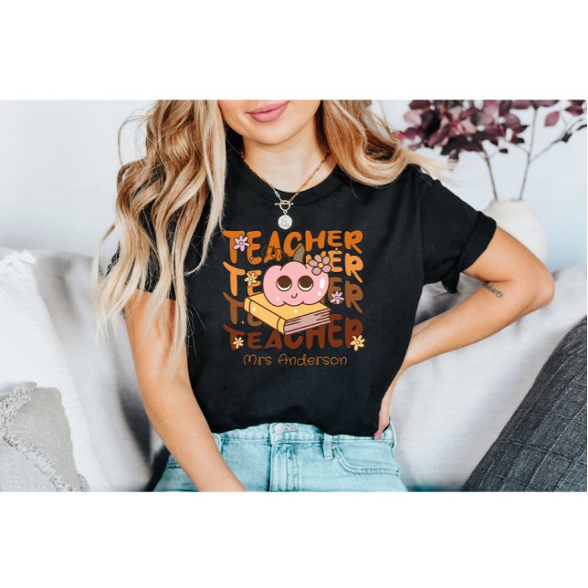 Camiseta Professor Personalizado Halloween - Retro Pumpkin (Criador carregado)