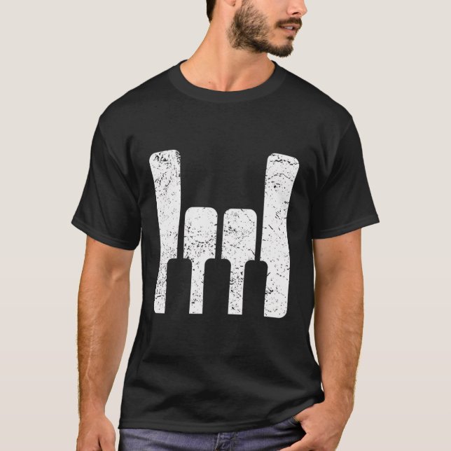 Camiseta Professor Piano Player Oferece As Rochas Do Teclad (Frente)
