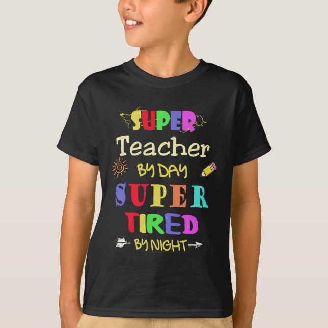 Camiseta Professor Por Dia Super Cansado Pela Escola Noturn (Frente)