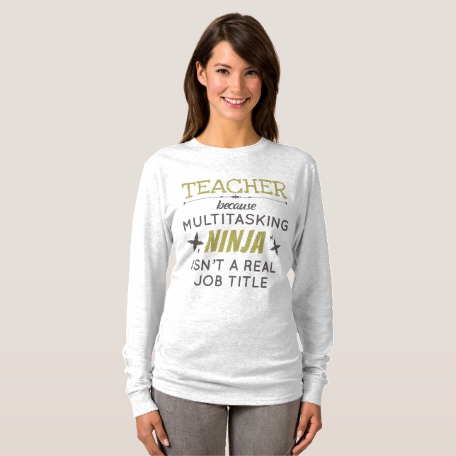Camiseta Professor porque multitarefa Ninja não é título de (Frente Completa)