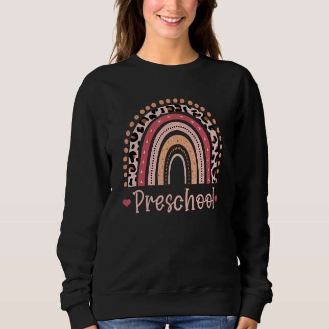 Camiseta Professor Pré-Escolar Arco-Íris De Volta À Escola (Frente)