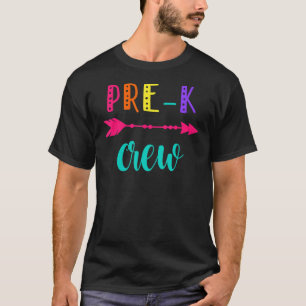 Camiseta Professor Pré-Escolar Da Tripulação Do Pré-K 1rua 