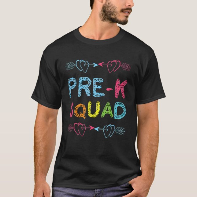 Camiseta Professor Pré-Escolar no Quadrado K De Volta À Esc (Frente)
