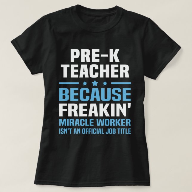 Camiseta Professor pré-K (Frente do Design)