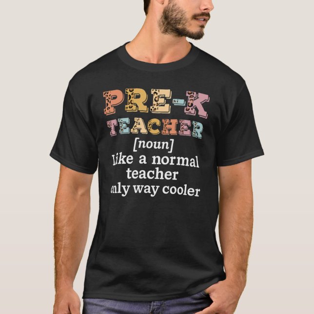 Camiseta Professor Pré-K De Volta Ao Jardim De Infância Leo (Frente)