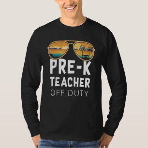 Camiseta Professor Pré-K Desligado De Serviço Óculos De Sol