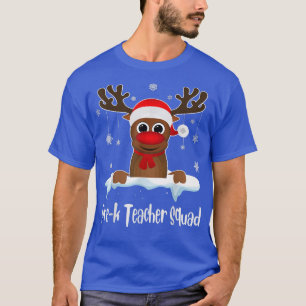Camiseta Professor Prek Squad Xmas Reindeer Santa Hat Chris