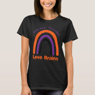 Camiseta Professor Primário de Halloween Adorava Cérebro Ar
