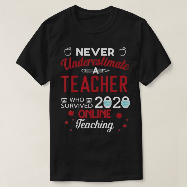 Camiseta Professor Que Sobreviveu A 2020 Ensinando Online F (Frente do Design)