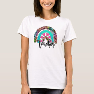 Camiseta Professor Rainbow - Impressão Colorida Leopardo