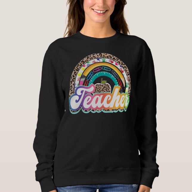 Camiseta Professor Rainbow Leopard De Volta Ao Professor (Frente)