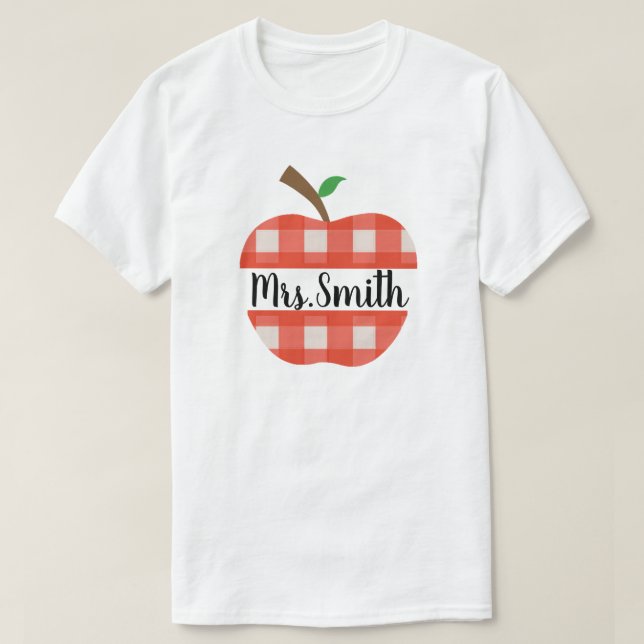 Camiseta Professor Red Gingham Apple Split Design Unisex (Frente do Design)