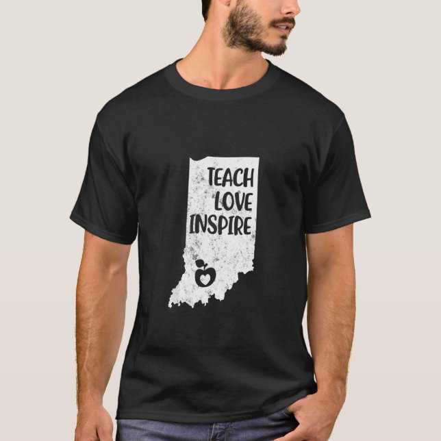 Camiseta Professor Red Para Ed Indiana Teach Love Inspire (Frente)
