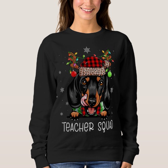 Camiseta Professor Reindeer Dachshund Engraçado Professor C (Frente)