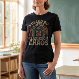 Camiseta Professor retrô alimentado pelo café - De volta à 