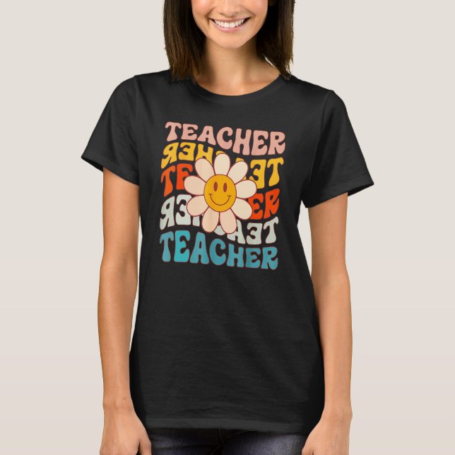 Camiseta Professor Retro Daisy Colorful ElementSchool Te (Frente)