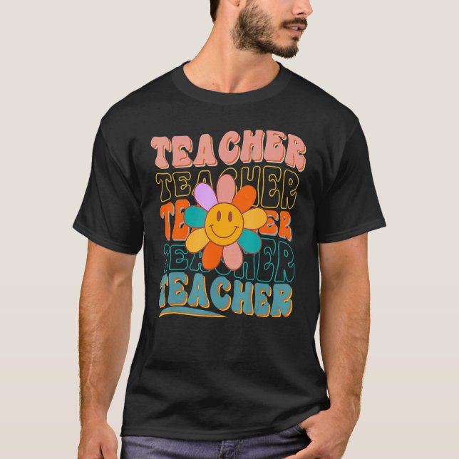 Camiseta Professor Retro Daisy Colorful ElementSchool Te (Frente)