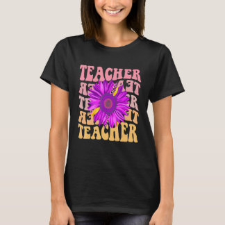Camiseta Professor Retro Daisy Colorido Escola Primária