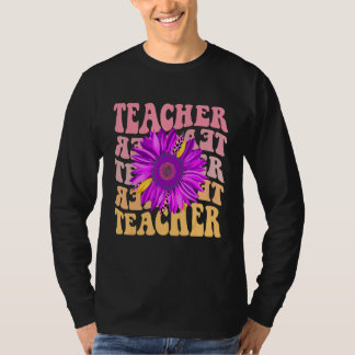 Camiseta Professor Retro Daisy Colorido Escola Primária
