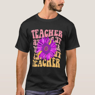 Camiseta Professor Retro Daisy Colorido Professor Escola P