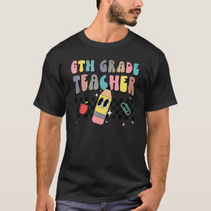 Camiseta Professor Retro Groovy da Sexta Série Feliz Primei
