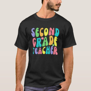 Camiseta Professor Retro Groovy de Segundo Grau Primeiro Di