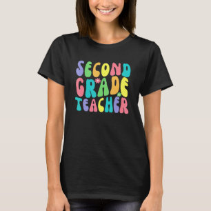 Camiseta Professor Retro Groovy de Segundo Grau Primeiro Di