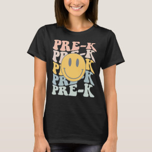 Camiseta Professor Retro Pré-K Estudante Primeiro Dia De Es