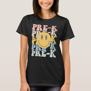 Camiseta Professor Retro Pré-K Estudante Primeiro Dia De Es