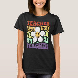 Camiseta Professor Retro Sunflower Sorri De Volta À Escola