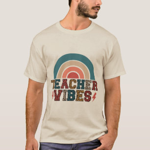 Camiseta Professor Retro Vibes Tee - Cute Leopard Rainbow D