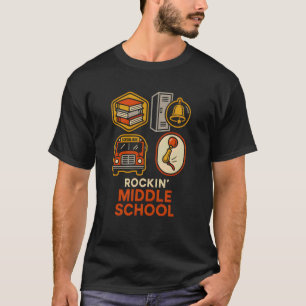 Camiseta Professor Rockin Escola Secundária Fofo Mulheres V